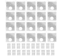 Piastra di riparazione per cerniere, Stainless Steel Hinge Repair Plate With Holes 9x9x0.1cm For Cabinet Door 2/4/6/8/10/20 Pcs(20Pcs)