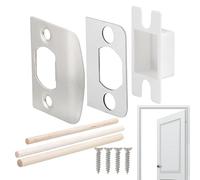 Piastra di riscontro per porta di sicurezza - Costruzione in acciaio resistente, include spessori e chiodi in legno, design robusto e rinforzato, montaggio facile | Sicurezza della serratura esterna,