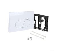 Piastra di scarico doppia per cassetta a scomparsa - Pannello attuatore ABS compatibile con Geberit per duofix UP100 UP172 - Pulsante moderno per WC bianco 24,6 x 16,4 cm (bianco)