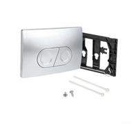Piastra di scarico doppia per cassetta a scomparsa - Pannello attuatore ABS compatibile con Geberit per duofix UP100 UP172 - Pulsante WC bianco moderno 24,6 x 16,4 cm (argento opaco)