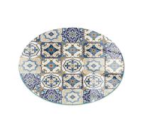 Piastra di Vetro Temperato per Camino ⌀ 100 cm Protezione del Pavimento dal Calore Resistente a Scintille e Graffi Design Elegante e Sicuro Premium - Motivo a mosaico con fiori