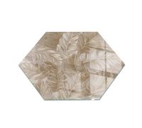 Piastra di Vetro Temperato per Camino 40 cm Protezione del Pavimento dal Calore Resistente a Scintille e Graffi Design Elegante e Sicuro Premium - Foglie con motivi sottili