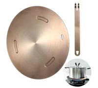 Piastra diffusore di calore da 28 cm per stufe a gas ed elettriche, adattatore a induzione in acciaio inox con manico staccabile, piastra convertitore per piano cottura per protezione pentole