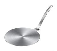 Piastra diffusore di calore per stufa a gas in acciaio inox da 17,8 cm, con manico rimovibile, progettata per proteggere le pentole e distribuire il calore uniformemente su tutte le superfici di