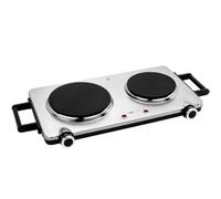 Piastra doppia Clatronic in acciaio inox | piastra con 2 piani di cottura | 18 e 15 cm | 2500W | piastra elettrica con maniglie Cool Touch | protezione contro il surriscaldamento | DKP 3668 E