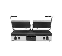 Piastra doppia rigata sopra e Liscia sotto 63x38x46cm inox e ghisa