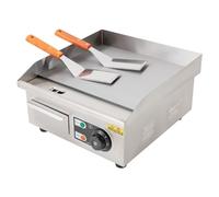 Piastra elettrica 2000 W, griglia elettrica commerciale, griglia elettrica professionale Gastro, temperatura regolabile 50 - 300 °C, griglia da tavolo da 220 V, piastra piatta con pala e spazzole per