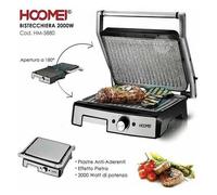 Piastra Elettrica 2000W Bistecchiera Regolabile con Termostato Panini Carne