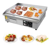 Piastra Elettrica Da 14"/22" - Griglia Superiore Piatta In Acciaio Inox Commerciale Da 1700 W, 50 °C-300 °C, Griglia Teppanyaki Antiaderente Per Ristoranti E Casa - 220 V(3000W)