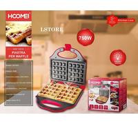 Piastra elettrica per waffle 750W cucina dolci waffel antiaderente led macchina