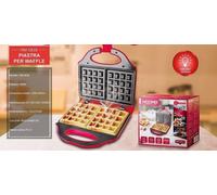 Piastra Elettrica Per Waffle 750W Macchina Per Dolci Casa Cucina Antiaderente