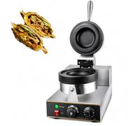 Piastra Elettrica per Waffle, Macchina per Hamburger Ufo da 1300 W, Macchina per Panini Antiaderente Commerciale, Temperatura Regolabile da 50 a 300 ℃, Acciaio Inossidabile per Uso Domestico