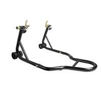 Piastra Estensione Cavalletto Cavalletto posteriore universale 2 in 1 per moto, a forma di U, a L, con gancio, supporto per lubrificante per catena(Black)