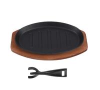 Piastra for bistecca in ghisa, padella for griglia resistente, Teppanyaki for fajita sfrigolanti, for cucinare al chiuso e all'aperto, barbecue