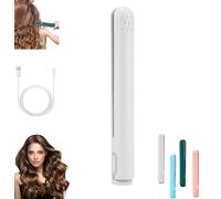Piastra for capelli, Mini ferro arricciacapelli a doppio uso, mini ferro arricciacapelli a doppio uso, Bacchetta arricciacapelli portatile 2 in 1 e ferro da stiro,for capelli corti e tutti i tipi(Whit