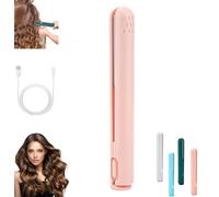 Piastra for capelli, Mini ferro arricciacapelli a doppio uso, mini ferro arricciacapelli a doppio uso, Bacchetta arricciacapelli portatile 2 in 1 e ferro da stiro,for capelli corti e tutti i tipi(Pink