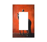 Piastra frontale per interruttore della luce del cavaliere del dressage su un cavallo nero, copertura per piastra frontale a bilanciere singolo, 1 banda, decoratore, copertine per presa di casa