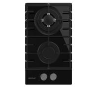 Cecotec Piano Cottura Gas Butano e Naturale 2 Fuochi Bolero Squad G 2200F Glass Black. 5250W, Vetro Nero, Griglie Complete Ghisa, WOK Tripla Corona, Accensione Elettrica, Sistema di Sicurezza