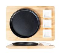 H&H Piastra Ghisa Tondo Cm22 3 Pezzi Porcellana