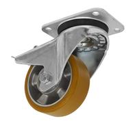 Sealey SCW5125SPL Rotella Piastra Girevole Ruota Con Totale Blocco Ø125mm