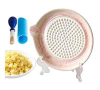 Piastra grattugia aglio, 4 pezzi, utensile da cucina manuale in ceramica | Grattugia per cipolle, strumento da cucina per formaggio, scorza di limone, noce moscata, spezie, cipolle, ristorante e