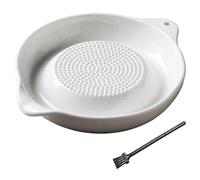 Piastra grattugia in ceramica - Macinino manuale efficiente per frutta, verdura e altro, piastra grattugia per aglio bianco liscio con base antiscivolo per alimenti per bambini, rotonda, ceramica, ag