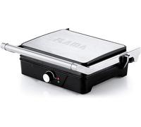 PIASTRA GRILL ELETTRICA FLAMA 4521FL, 2000 W, Potenza 2000 W, altezza regolabile, Argento, Nero