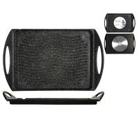 Piastra H&H rigata antiaderente pietra cm 34x26