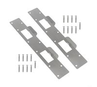 Piastra in acciaio inox a doppio foro per migliorare la sicurezza della porta senza sostituire l'intera serratura o componenti del telaio (argento)