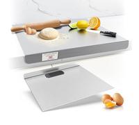 Piastra in acciaio inox da cucina, tagliere in acciaio inox, protege piano di lavoro cucina con bordo di arresto, tagliere per impastare in acciaio inox per pane e pizza (altezza 2 cm) (60 x 40 cm)