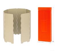 Piastra in acciaio pieghevole antivento multi-pannello per stufa da campeggio per migliorare la resistenza al vento e la stabilità di cottura in ambienti esterni (beige)