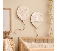 Piastra in acrilico a forma di nuvola con palloncino e numero, piccola scheda per registrare le tappe della crescita del bambino, accessorio commemorativo per foto, adatto per neonati da 0-12 mesi Tag