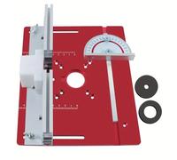 Piastra in alluminio per fresatrice e fresatrice elettrica, 240 x 200 x 5 mm, con calibro per troncatrice, Rustp (rosso)