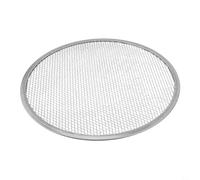 Piastra in alluminio per pizza in rete, antiaderente, anodizzata, rotonda, per una distribuzione uniforme del calore, per cucina di casa o panetteria, argento, 9/10/1 (33 cm)