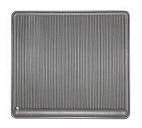 Piastra in ghisa professionale rigata smaltata vetrificata per alimenti con foro di scolo liquidi 440 x 398 mm. - Y8055