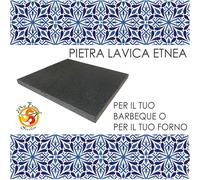 Piastra in pietra lavica dell'Etna per arrostire in maniera salutare 39x35x2 cm