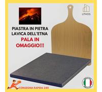 PIASTRA IN PIETRA LAVICA OLLARE + PALA OMAGGIO BARBECUE BISTECCHIERA PER PIZZA