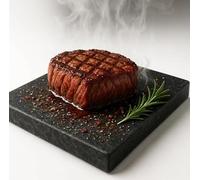 Piastra in pietra ollare naturale 20 × 30 × 3 cm - Superficie di cottura resistente al calore per grigliare, arrostire e servire