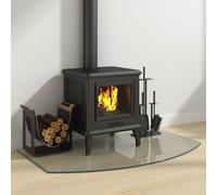 Piastra in Vetro per Camino Trasparente 100 x 60 cm | Vetro Temperato, Resistente al Calore, Protegge Pavimenti, Carico Max 250 kg