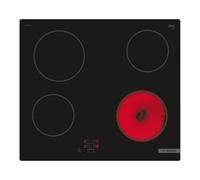 Bosch PKE61RAA2E - Piano cottura in vetroceramica, 4 zone di cottura, protezione bambini, colore: Nero