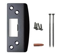 Piastra Incontro Porta con Viti per Porte Interne, Black