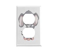 Piastra interruttore a forma di elefante in stile cartone animato, in acciaio inox, resistente, infrangibile, moderno, con bordo decorativo duplex, per camera da letto, cucina, casa