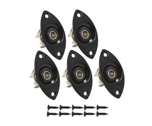 Piastra jack di uscita ovale nera da 5 pezzi con jack for chitarra elettrica da 1/4'' 6,35 mm for LP