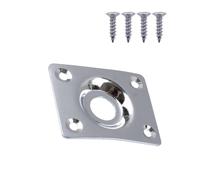 Piastra jack per chitarra elettrica con viti, presa jack per chitarra e basso, argento