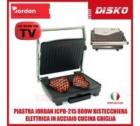 PIASTRA JORDAN JCPB-215 800W BISTECCHIERA ELETTRICA IN ACCIAIO CUCINA GRIGLIA