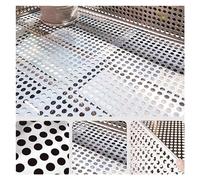 Piastra metallica perforata, piastra in acciaio inossidabile 304, pannelli di riempimento for balaustre in rete, foro for schermo decorativo in lamiera metallo con lacci e guanti(45x450cm)