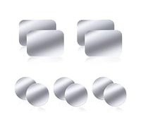 Piastra metallica, Placche metalliche adesive per porta cellulare da auto magnetico, WONLIVE Piastra metallo universale con adesivo per calamita per cellulare auto, 6 Rotondi e 4 Rettangolari, Argento