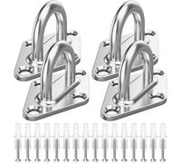 Piastra Oculare M5 Rhombic U Placca Oculare Ganci,10 Pezzi Piastre Occhiello in Acciaio Inox con Viti,Piastra Ancoraggio Gancio da Muro con Occhiello Gancio Soffitto per Appendere Gancio Fisso