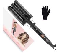 Piastra Onde per Capelli Ferro 3 Tubi 22mm Arricciacapelli | PTC a riscaldamento rapido, 2 temperature 150 °C/210 °C, ideale per beach waves su capelli corti, medi e lunghi