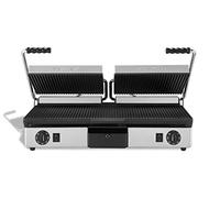 PIASTRA PANINI PROFESSIONALE DOPPIA IN GHISA INFERIORE RIGATA - SUPERIORE RIGATA + RIGATA